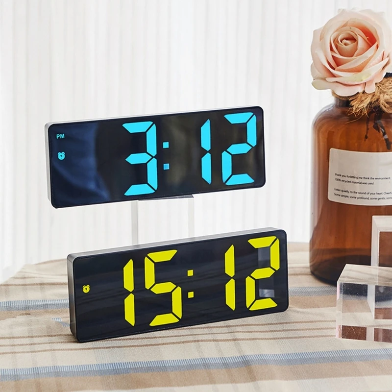 Functional Digital Alarm Clock LED Digital Alarm Clock with Alarms Date Temperature Display for Track Time 2