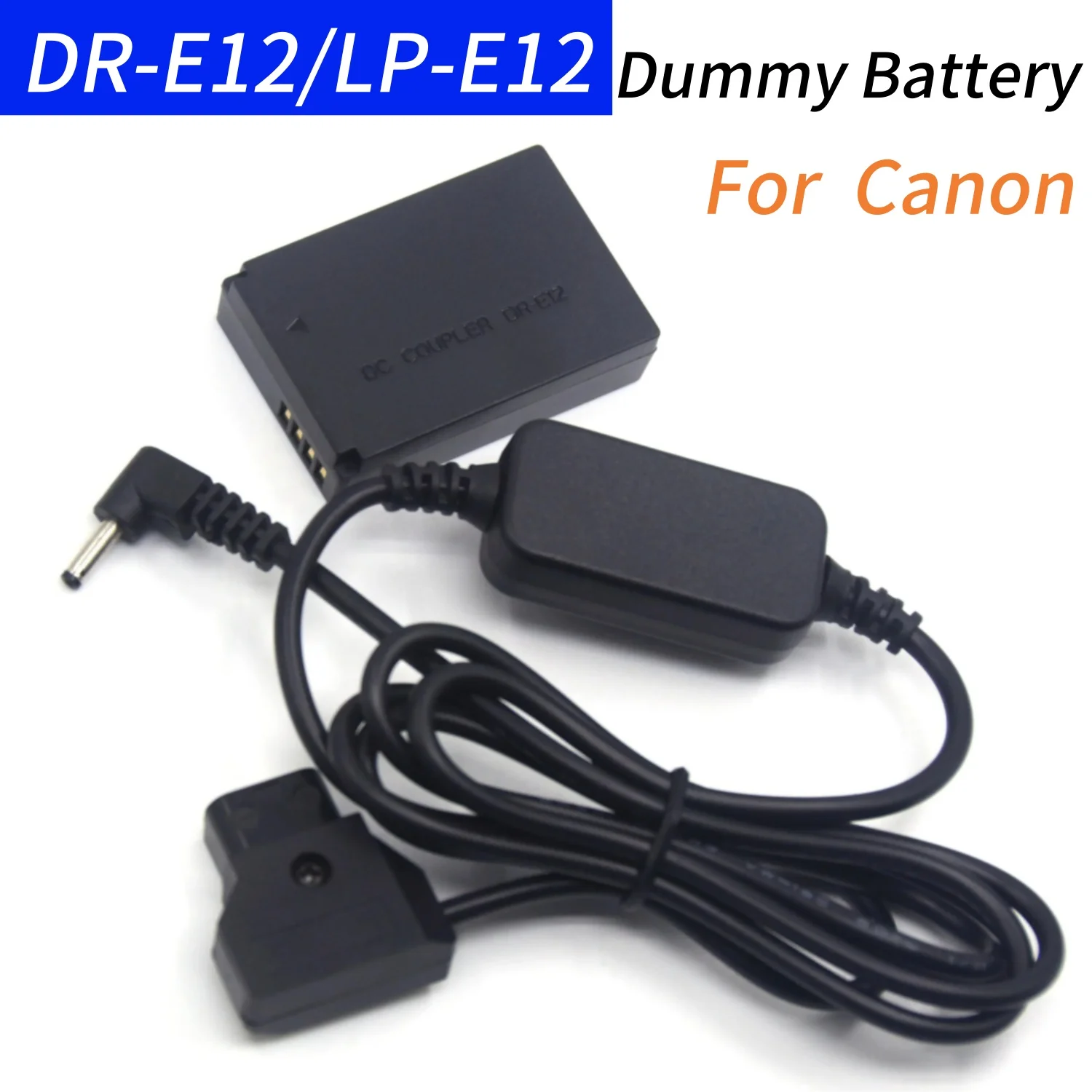 

D-TAP Power Cable+DR-E12 DC Coupler LP-E12 Dummy Battery for Canon EOS-M M2 M10 M50 M100 M200 Camera