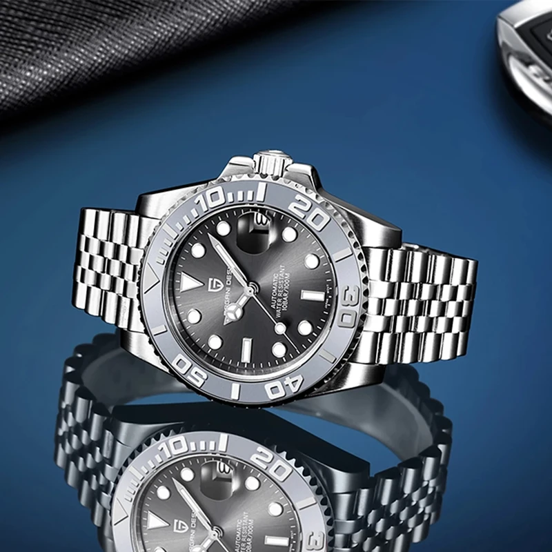 PAGANI DESIGN 高級自動巻腕時計 ブルー✖️シルバー Amazon.co.jp: パガ－ニデザイン メンズ腕時計 日本製