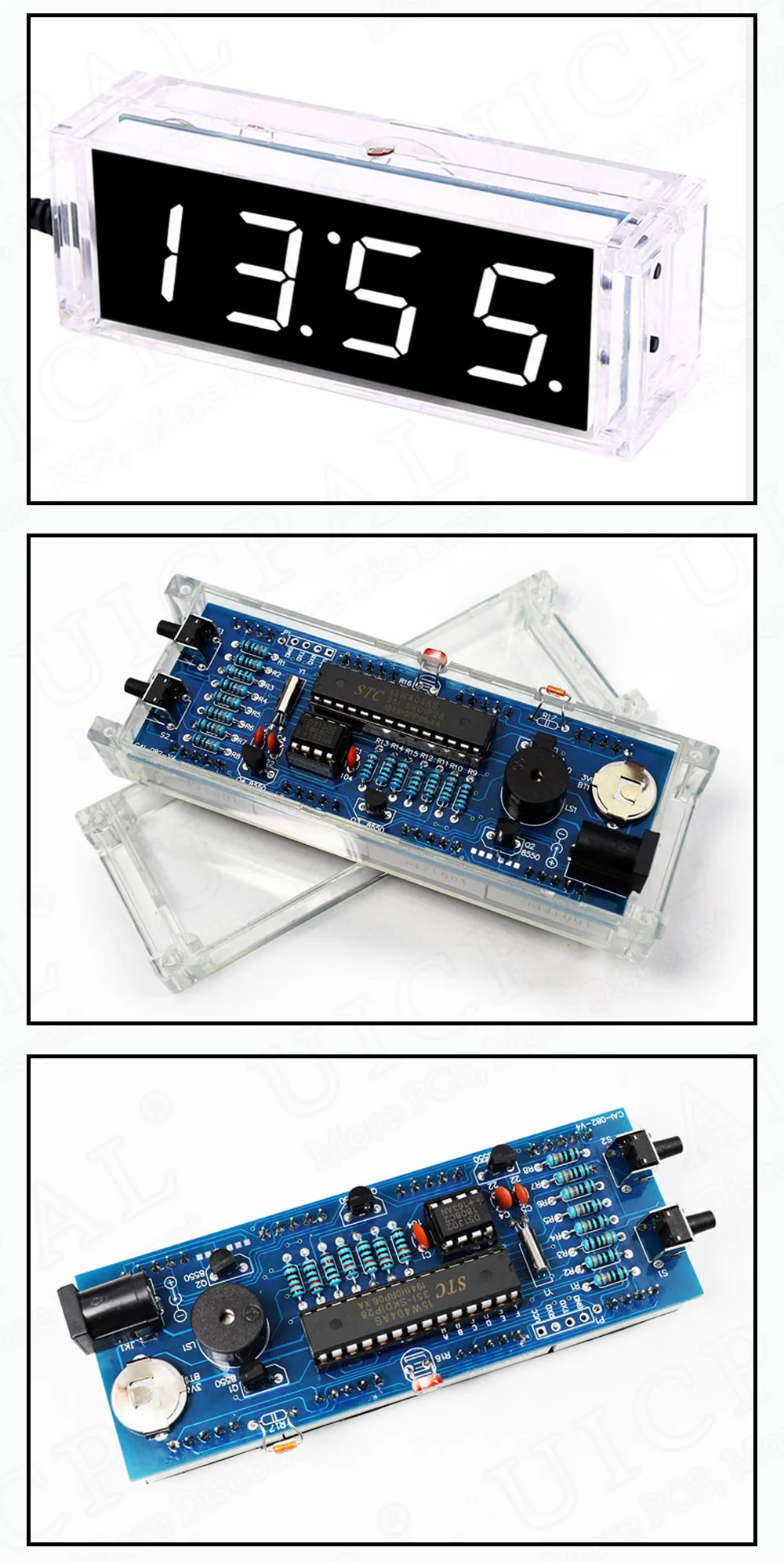 DIY Electronic Kit: Digital Display Clock & Alarm with Temperature and Date Functions