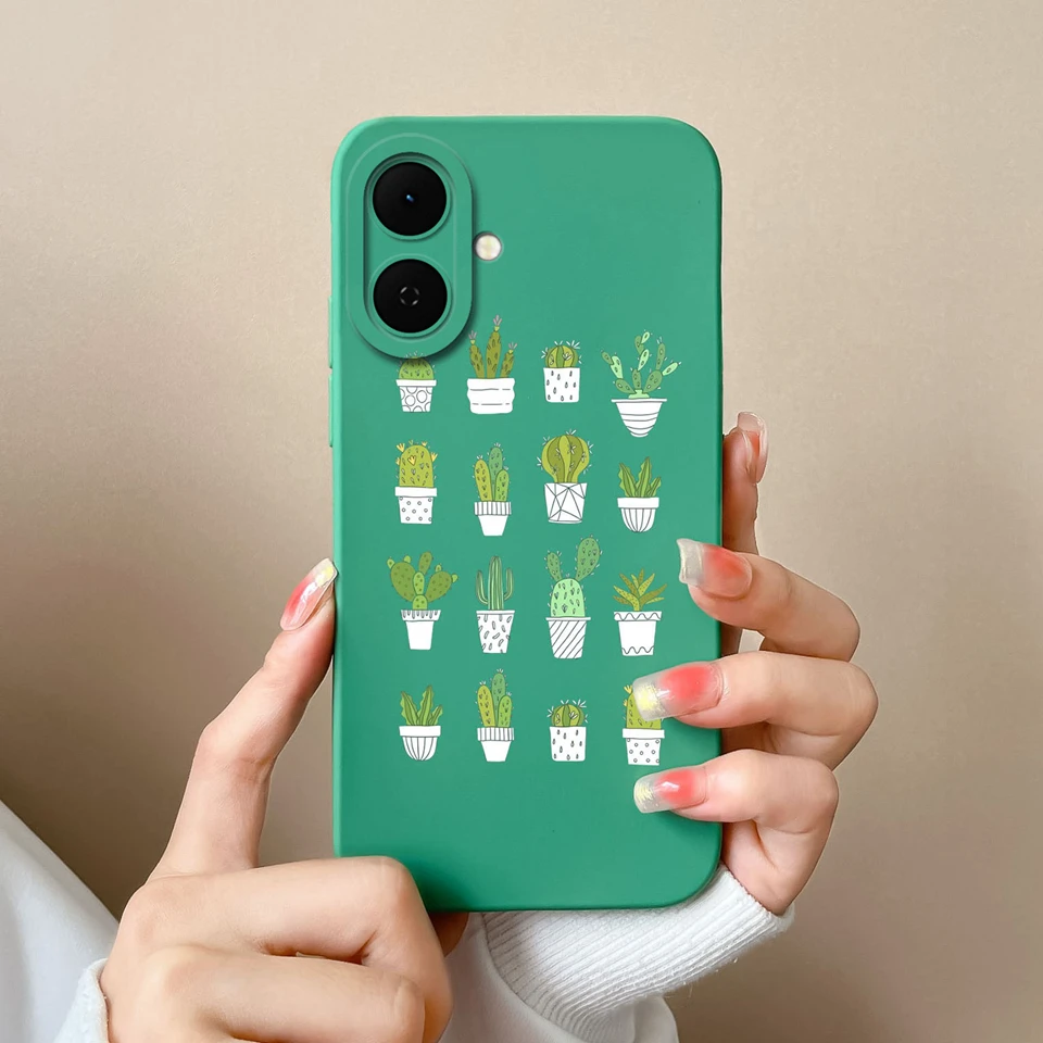 Cartoon Astronaut Cactus Anti-Fingerprint Creative Back Cover Case