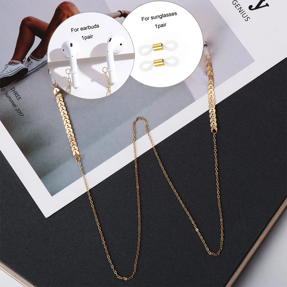 Bluetooth Earphone Metal alloy Anti-Lost Rope For Airpods Airdots Wireless Bluetooth necklace earphone Anti-drop Neck Strap Cord