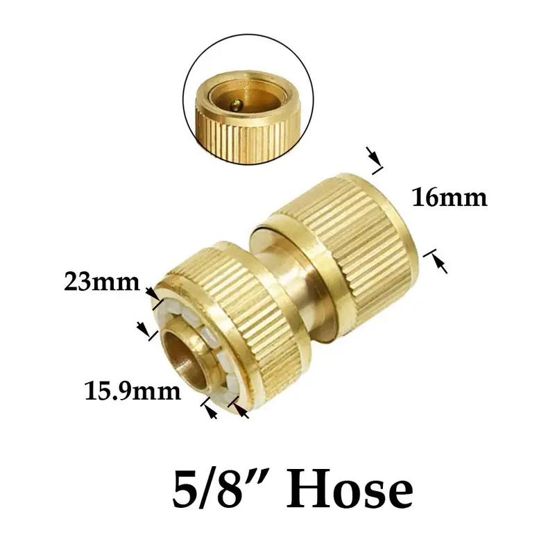 1/2'' 5/8" 3/4'' 1'' Brass Hose Quick Connector Water Stop Fitting Copper Thread Tap Coupling Garden Watering Gun Adapter - Image 11
