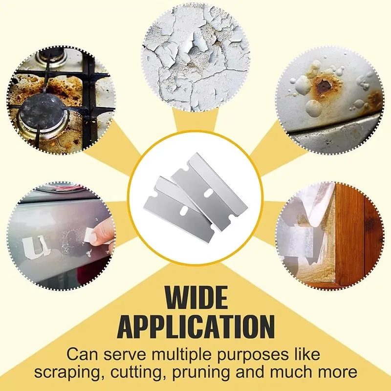 Description Picture 3 of itemGlue Removal Blade Glass Oven Razor Scraper Plastic Handle Razor Scraper Spatula Car Film Tool Window Cleaning Blade Scraper