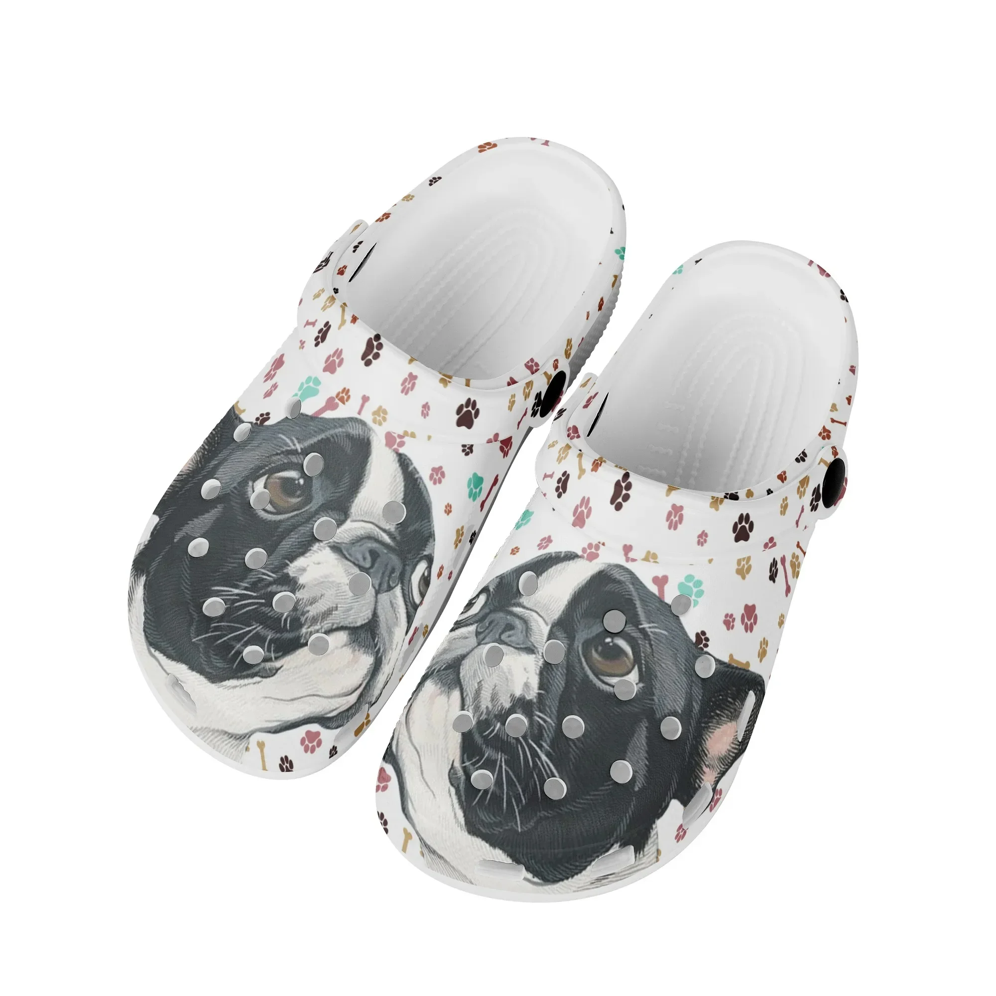 Cute French Bulldog Sunflower Design Indoor Slippers Dog Paw Pattern Fashion Non-slip Sandals New Popular Flat Beach Slides