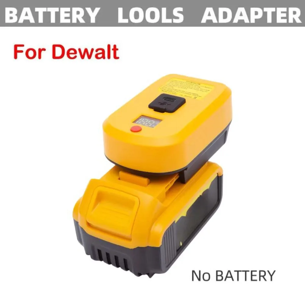 USB Power Charger Adapter Converter For Dewalt 18V Battery USB Type-C & For  DeWalt 20v Battery To For Bauer 20v Tool Adapter