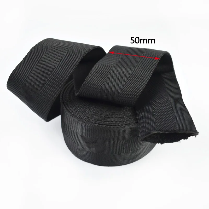 Black Nylon Webbing Strap - Durable 1.5mm Thick Tubular Ribbon for Belts, Slings, and Decorations