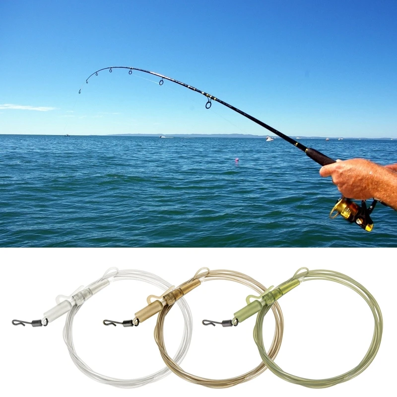Durable Fluorocarbon Fishing Leader Line With Swivels Tear Resistant