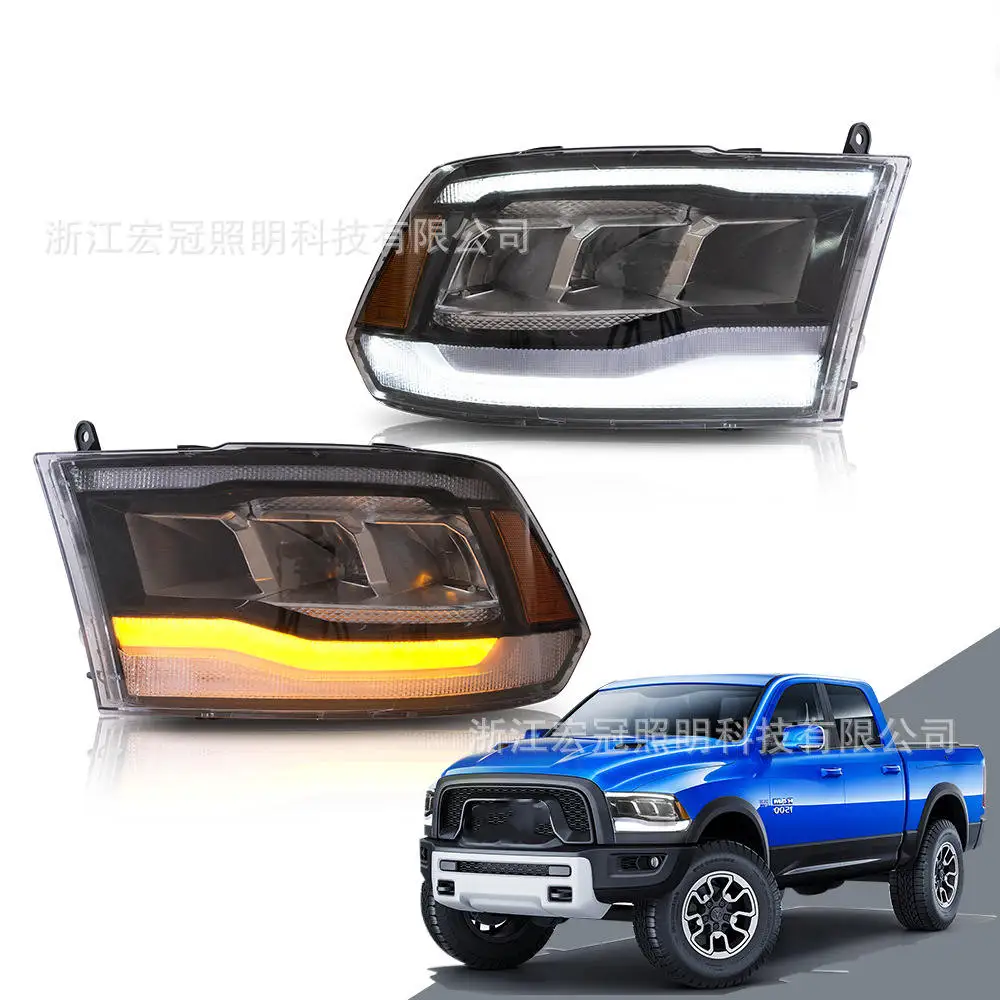 

Led Headlight Streamer Turn Signal For Dodge RAM 1500/2500/3500 2009-2018 Car Head Light For Classic 2009-2021 Front Lamp