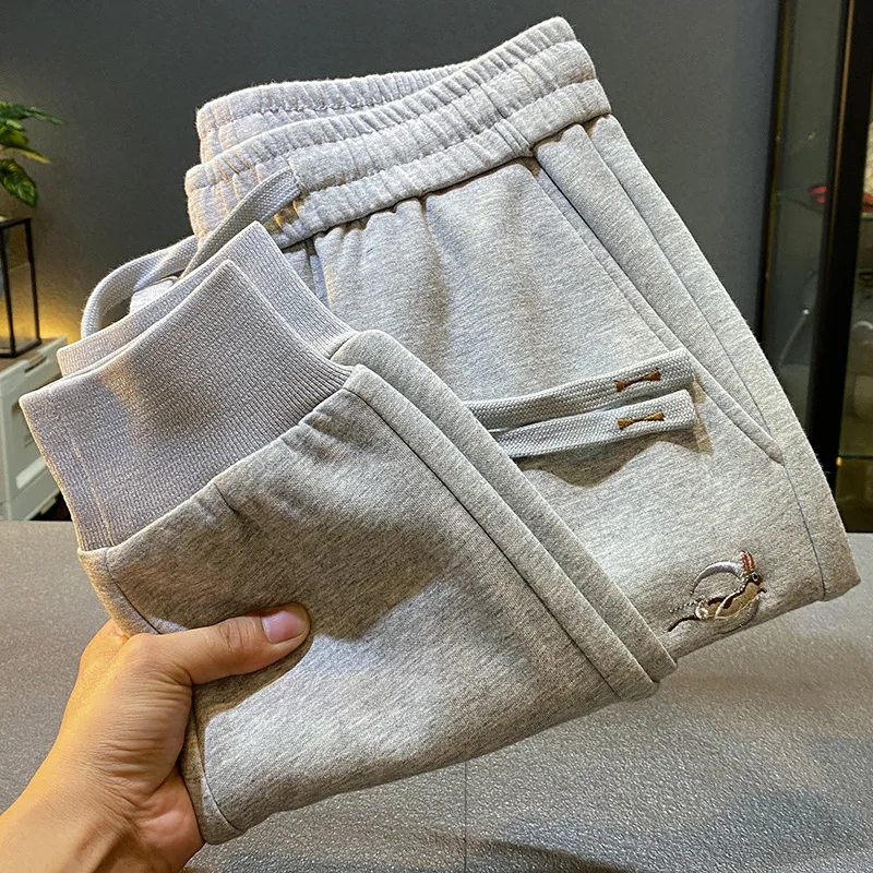 Ankle Banded Slacks Boys Loose All-Match Solid Color Sweatpants Men's 2023 Autumn and Winter New Fashion Long Pants