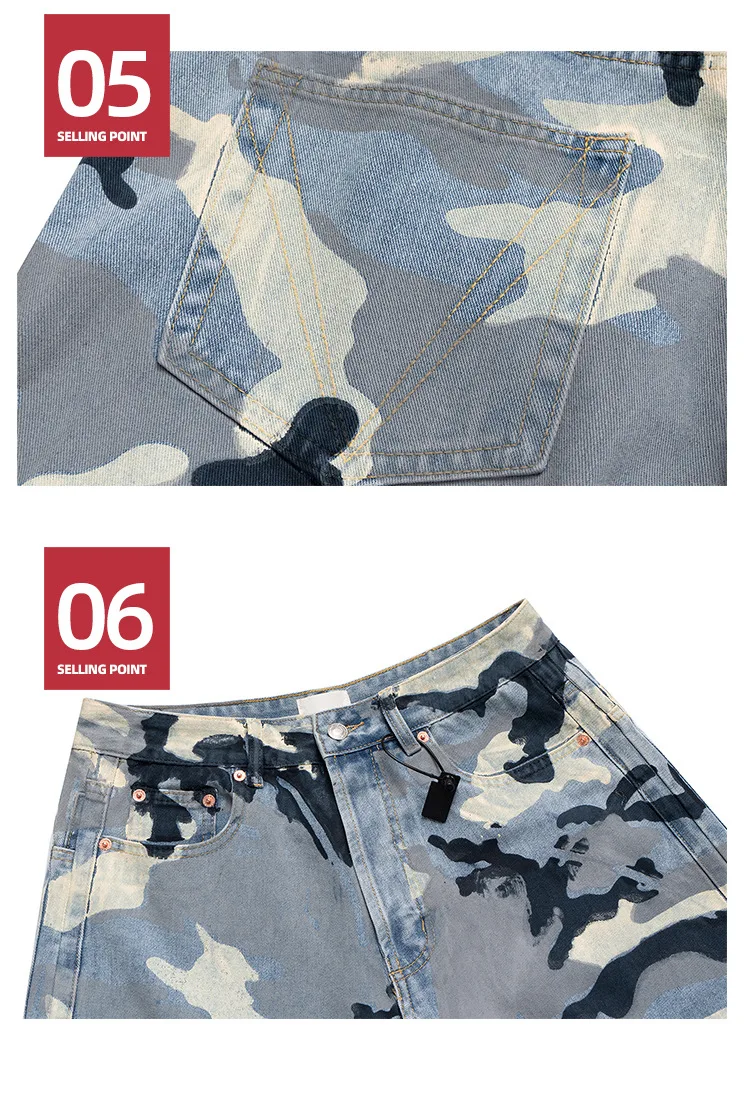 パンツ Mijco camo baggy pants gimmick denim MIJKO Snow Camouflage Jeans for Men Women Wide Leg Casual