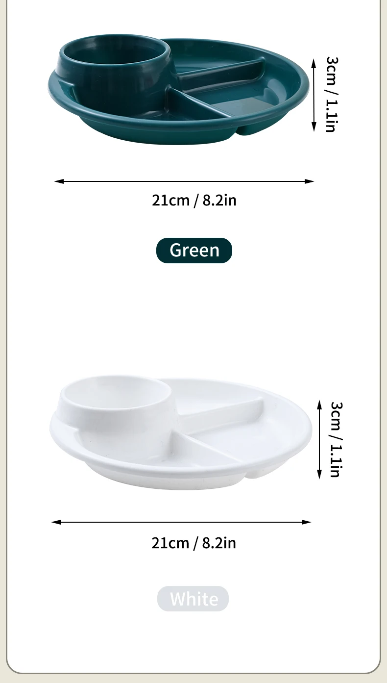 Round Plastic Food Plate Salad Plate 1-Pcs