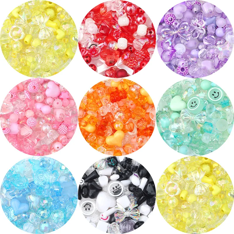 Mixing Vintage Baroque Acrylic Beads Style Spring Color For Children DIY Handmade Bracelet Jewelry Making Accessories