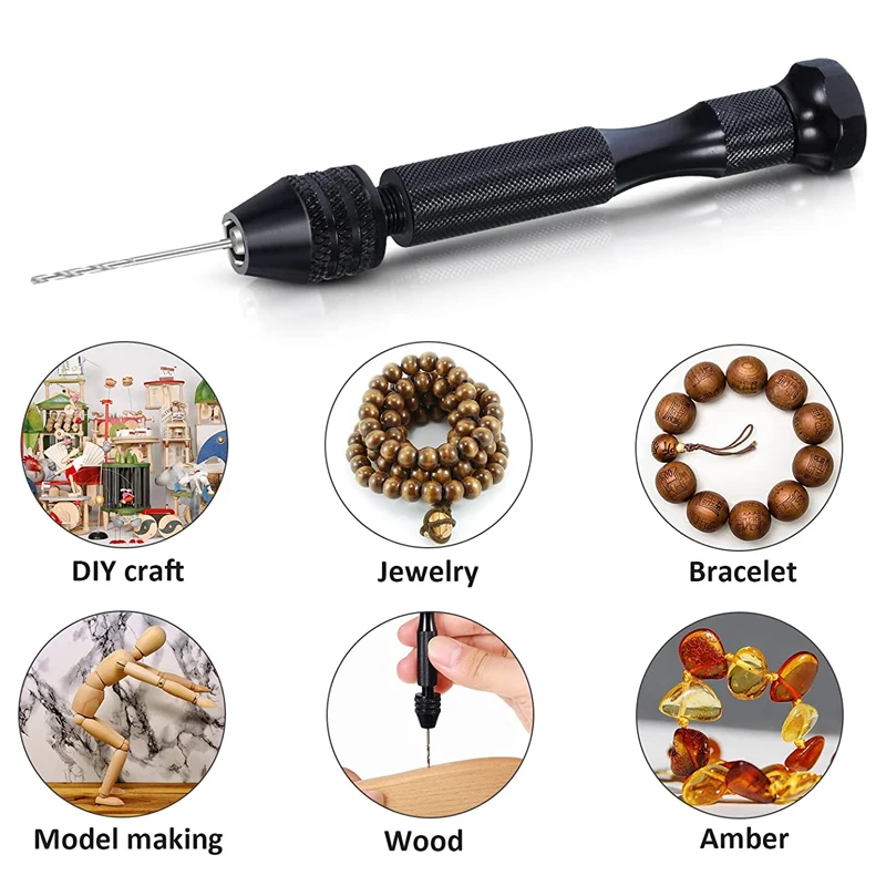 Micro Mini Pin Vise Hand Drill Twist Bit PCB Set Rotary Tool For