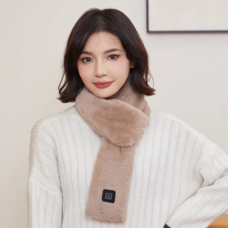 Heating Scarf USB Rechargeable Electric Heated Scarf Soft Three-gear Temperature Control Neck Wrap Warmer for Women Men