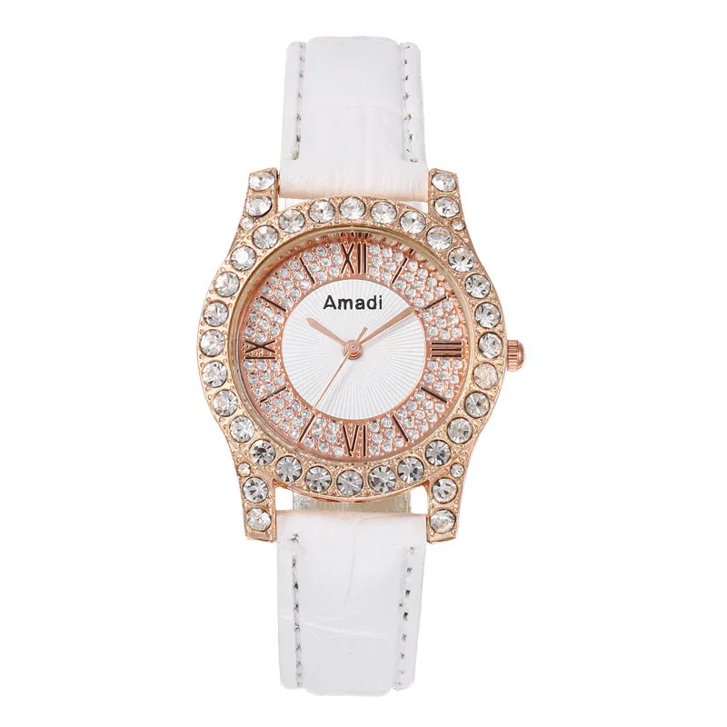 Women's diamond studded belt watch, elegant ladies' watch with sparkling diamond decoration