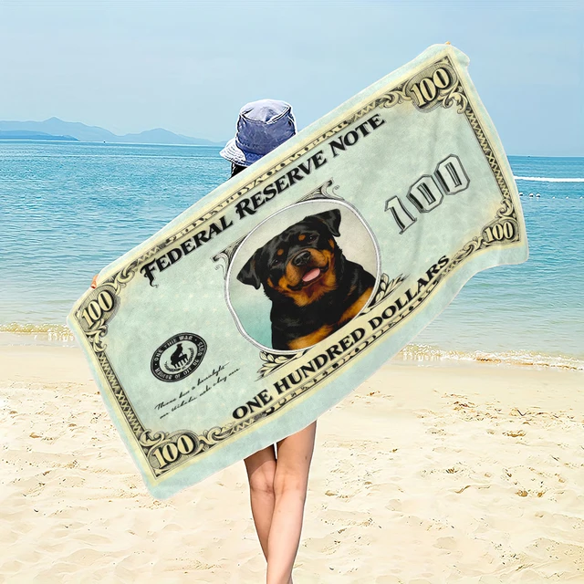 ผ้าขนหนูไมโครไฟเบอร์ลายดอลลาร์สำหรับสัตว์เลี้ยง แมวและสุนัข ใช้ได้ทั้งชายหาด ยิม ท่องเที่ยว ว่ายน้ำ และตกแต่งบ้าน เหมาะสำหรับผ้าขนหนู ผ้าเช็ดตัว 1