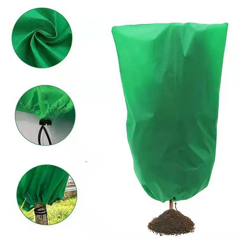 Plant Covers Freeze Protection Frost Covers Drawstring Plant Protection Cover Bags Outdoor Winter Trees Warm