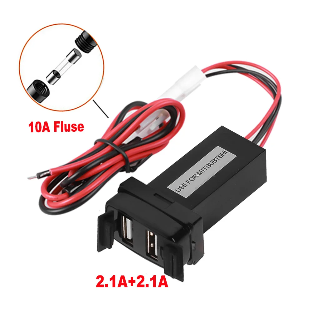 

Автомобильное зарядное устройство с 2 USB-портами, 2,1 А + 2,1 А, 5 В