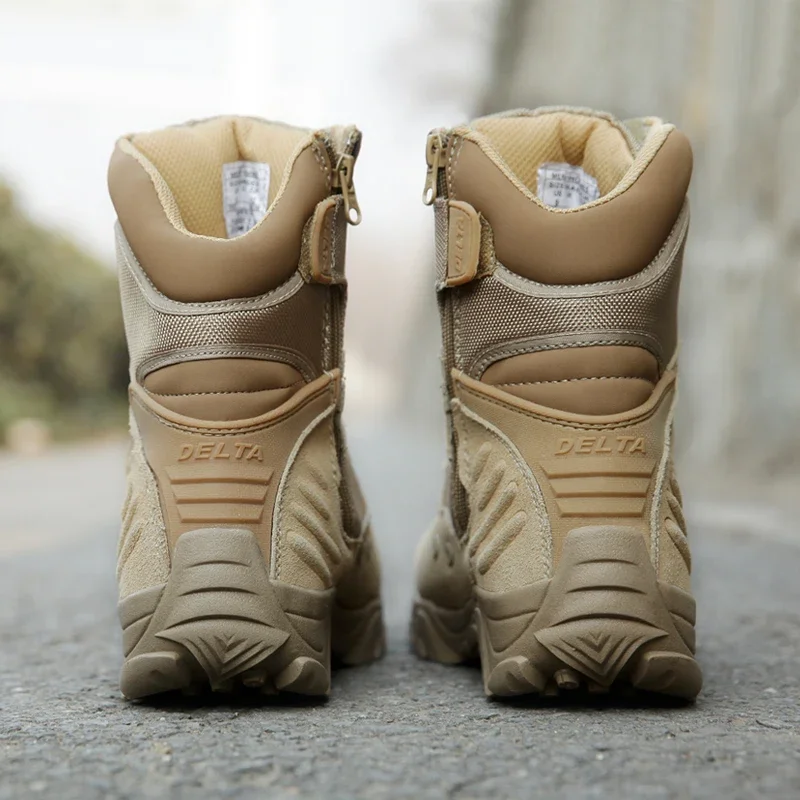 Outdoor Boots Men Leather Boots Spring Men Boots Special Force Waterproof Leather Desert Combat Work Shoes Tactical Ankle Boots Mens