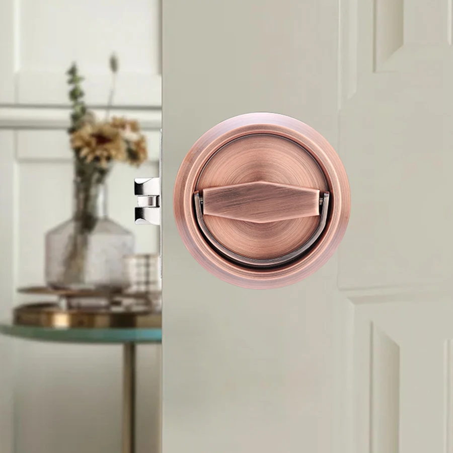 Hidden Door Handle Lock Invisible Recessed Single Side Pull Ring Stainless Steel Door Lock door lock