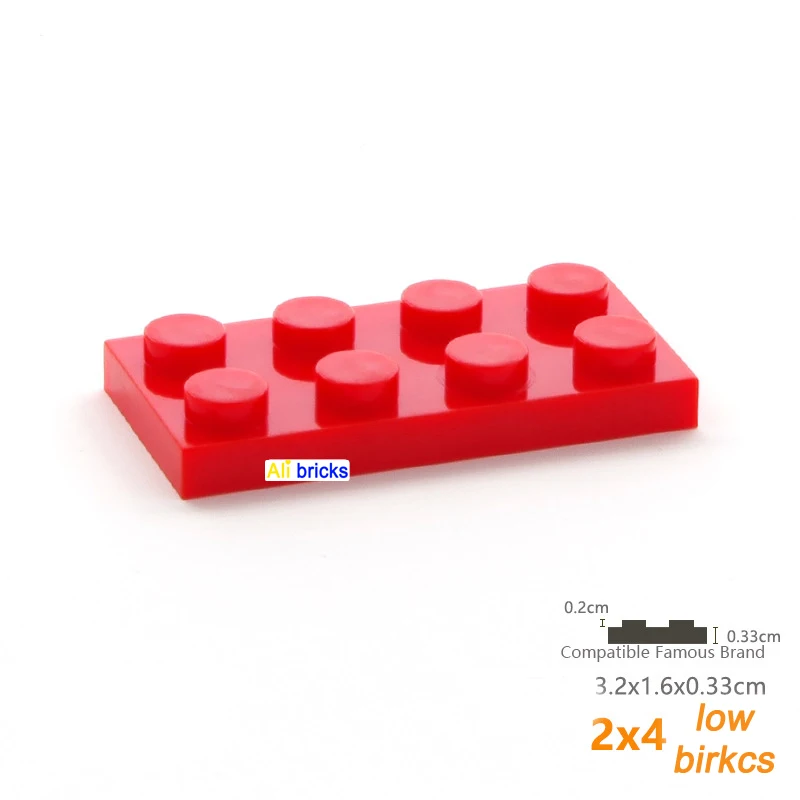120pcs 대량 빌딩 블록 얇은 그림 벽돌 2x4 도트 교육 크리 에이 티브 크기 어린이를위한 3020 플라스틱 장난감과 호환 가능