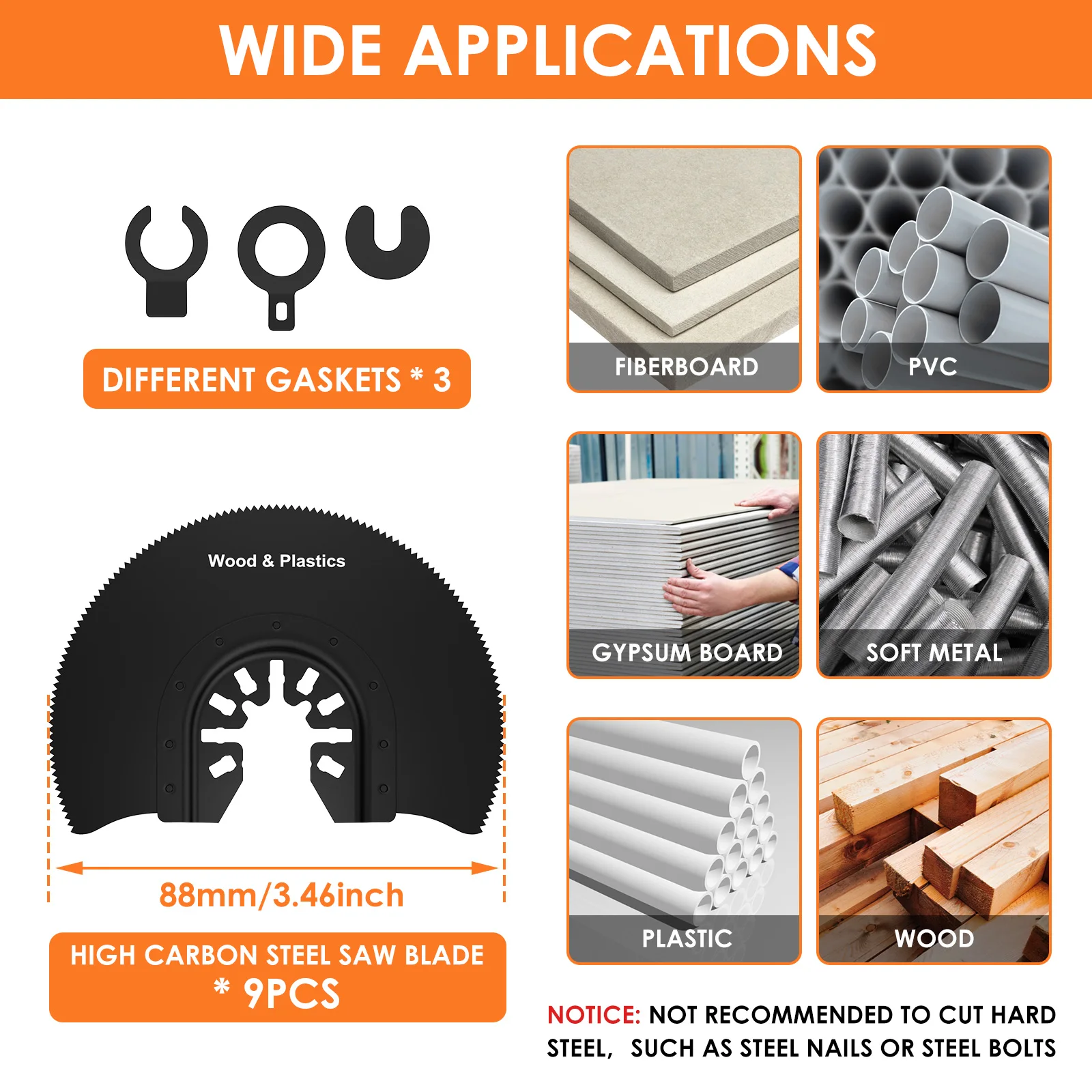 High Carbon Steel Oscillating Saw Blade for Wood Cutting