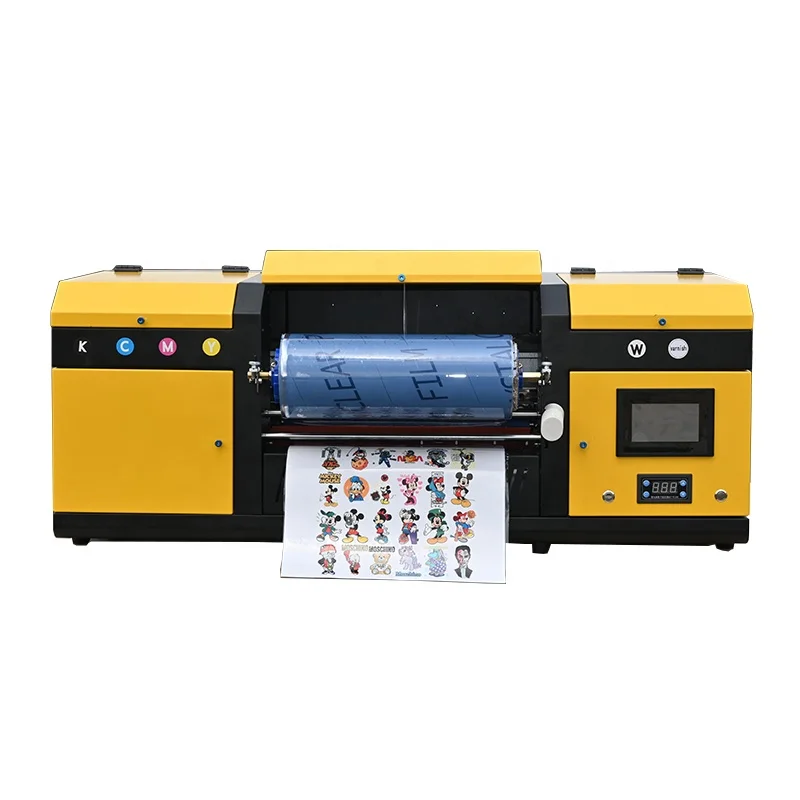 A3 UV DTF Printer 2 in 1 Sticker Printer A3 Dual Print Head Print And Lamination for Mug Cap Wood Glass UV DTF Printing Machine