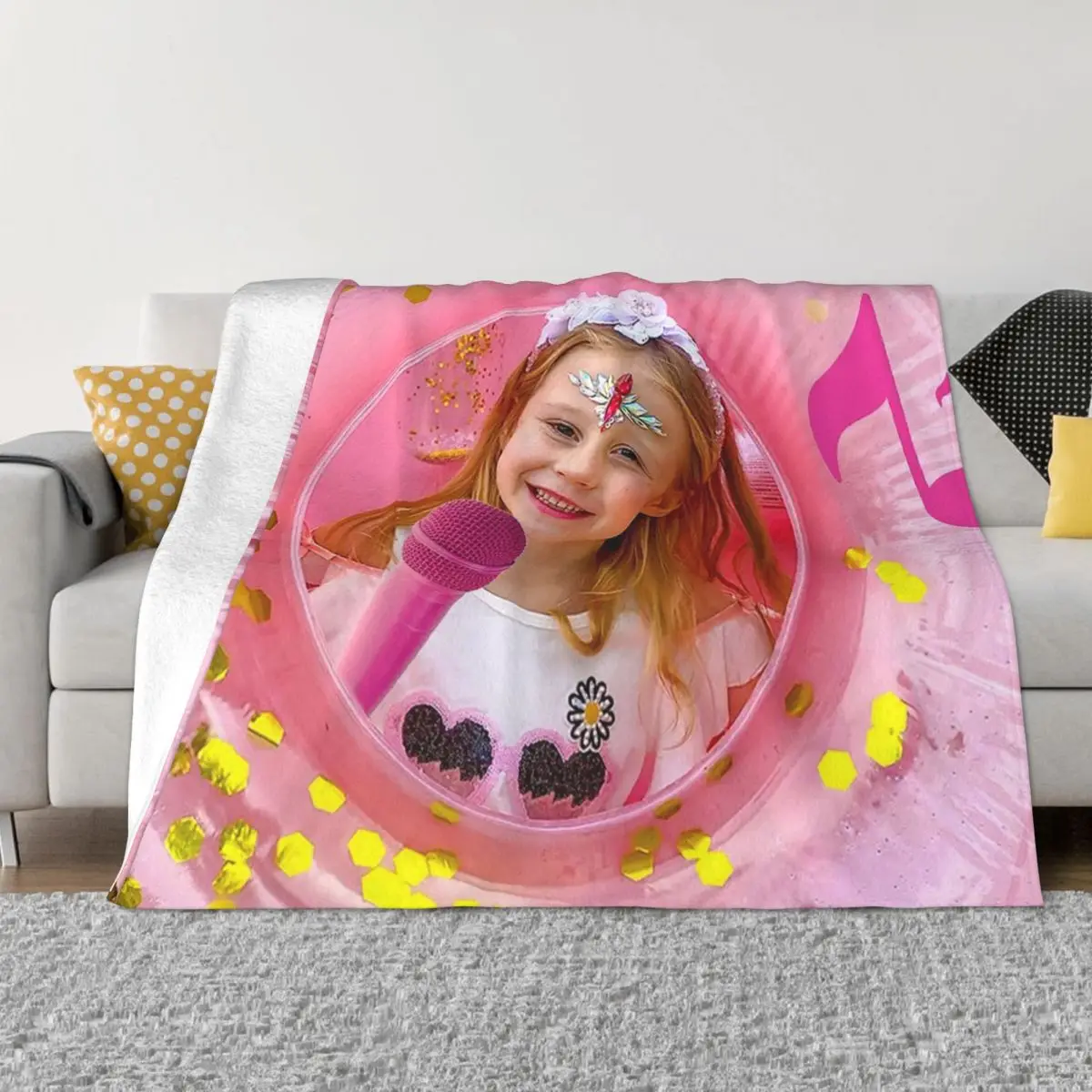 

Like Nastya Singing Blankets Cute Cartoon Flannel Funny Soft Throw Blankets for Home Restaurant Textile Decor 1