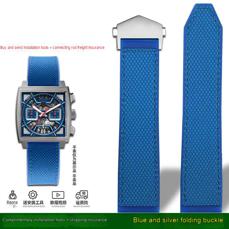 Correa de reloj de silicona de caucho de 22 mm para TAG Heuer Monaco Speed Series CBL2184 CBL2183 Correa de reloj deportiva resistente al agua