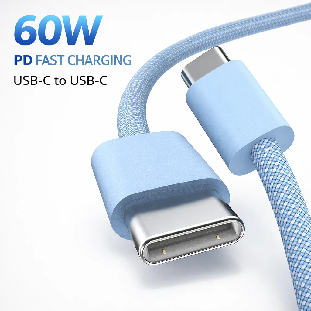 ตัวเลือกสินค้า สายชาร์จ USB-C 60W ชาร์จเร็วทุกอุปกรณ์