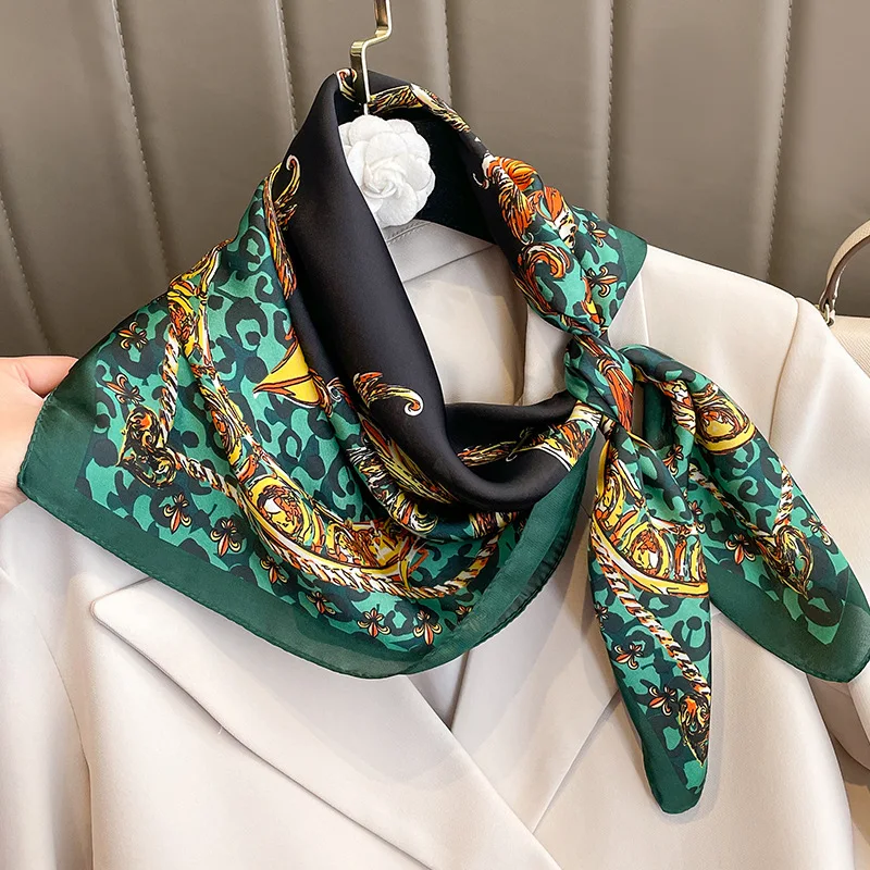 Luxury Brand Neckerchief Silk Feeling Scarf for Women Design Hair Bands  Satin Square Headscarf Ribbon Lady Wrist Hand Wrap Shawl - AliExpress