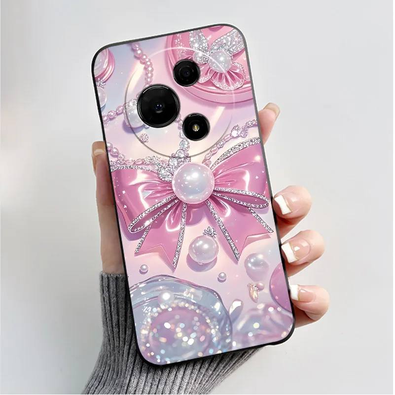 Luxury Fashion Butterfly Flowers Black Soft Silicone Shockproof Phone Case Cover