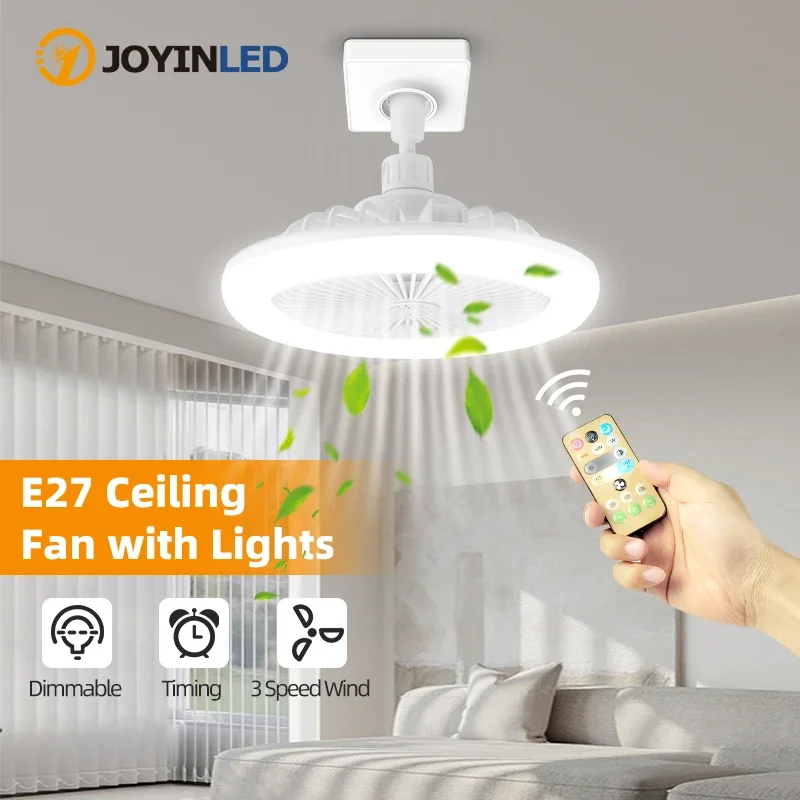 Socket Fans Multi-Directional Light Socket Fan With Remote 10", Screw-in Ceiling Fan In Light Socket For Socket Fan Light