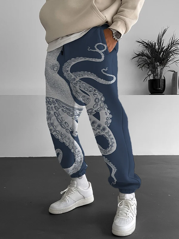 New Summer Streetwear Pants Sports Casual Men's Japanese Art Octopus Graphic Printed Casual Sweatpants Mens Pants Men Clothing