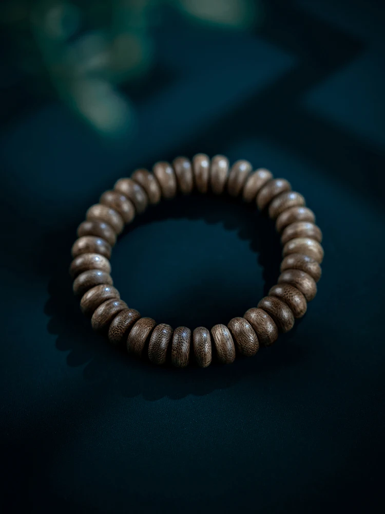 

High Quality Old Material Brunei Agarwood Bracelet Female Men's Wenwan Wooden Buddha Beads Single Ring Abacus