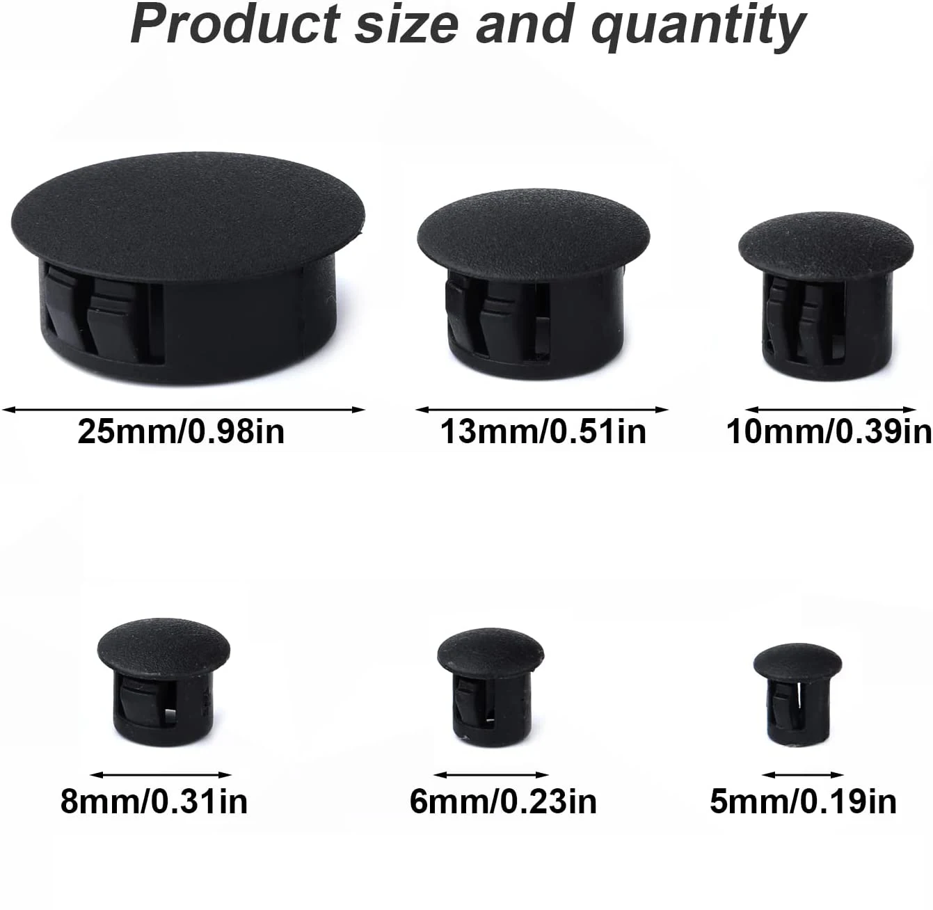 5-38mm 플라스틱 구멍 마개 스냅온 커버 나일론 플러그 먼지 방지 캡 평면 헤드 예비 구멍 마개 테이블 박스용 추가 구멍 마개