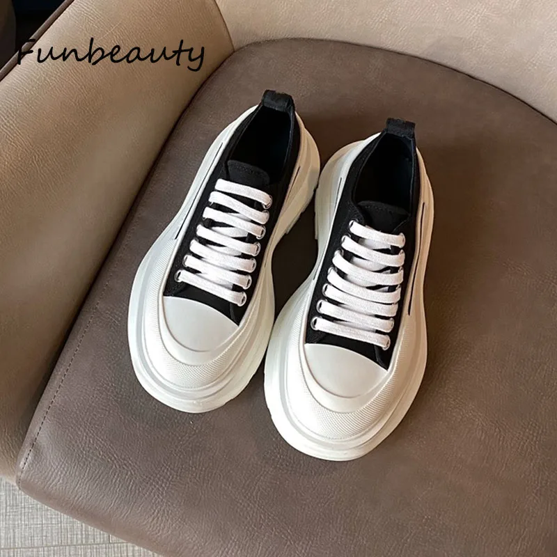 

Classic Women's Sneakers Canvas Shoes Unisex Men's Sports Shoes Thick Soled Platform Round Toe Lightweight Casual Shoes