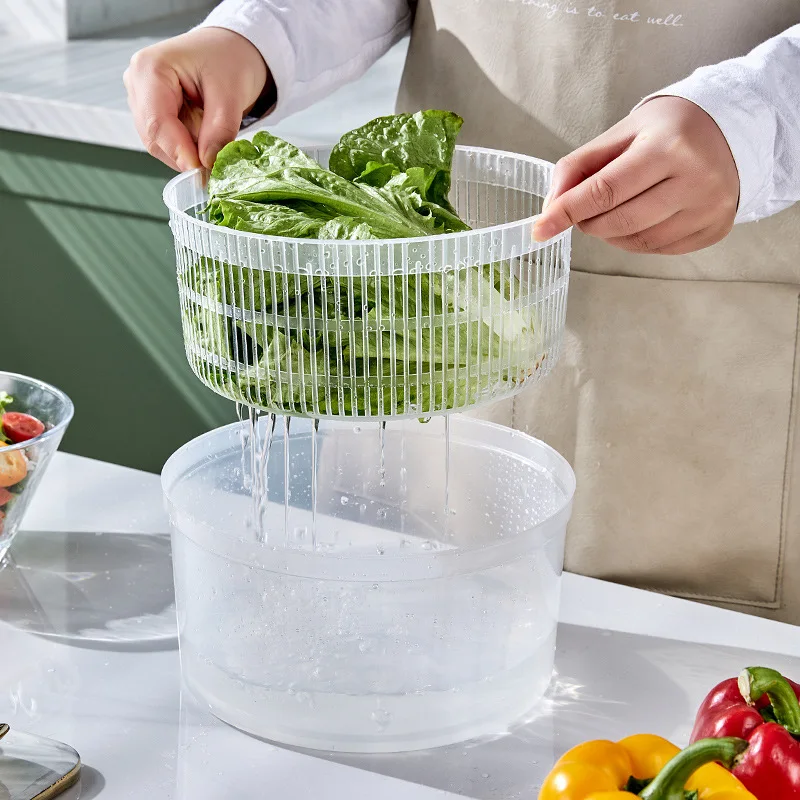Vegetables Salad Spinner Lettuce Leaf Vegetable Dehydrator Greens Washer Dryer Drainer Crisper Strainer For Washing Drying Leafy vegetable dryer