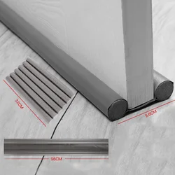 Dual - Sided Door Draft Guard - Flexible Noise and Insect Barrier Seal Strip (GRAY)
