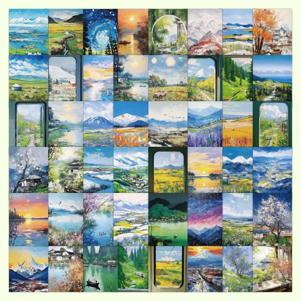 

63Pcs Landscape Series Graffiti Stickers for Suitcases Mobile Phone Cases Laptop Helmet Skateboard Decorative Stickers DIY Toys