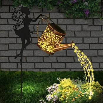 1 luci solari per annaffiatoio per PC, lucine per corde da giardino a cascata per esterni, luce di proiezione per bollitore solare 1