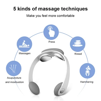 Cervical Massager 5 Gears Adjustment Intelligent Neck Massager Electric Back Neck Shoulder Massager for Relieve Fatigue 6