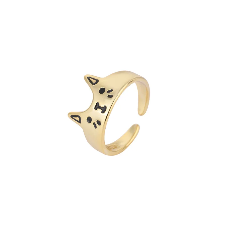 Sweet Cartoon Cat Design RetroThai Silver Ring - PeticaDeals