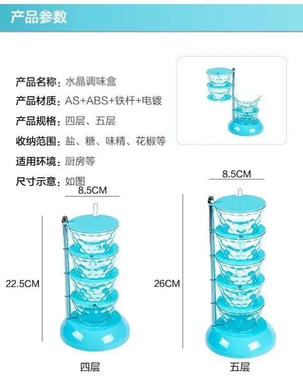 Vertical Rotatable Seasoning Box With Transparent Rotating Design Spice Box For Salt Jar Spoon Rotary Storage Rack Kitchen Tools seasoning jar seasoning storage container
