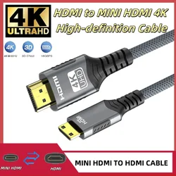 High - Speed 4K HDMI Braided Cable with Bi - Directional Adapter Converter - 2M (4K Mini Hdmi to Hdmi)
