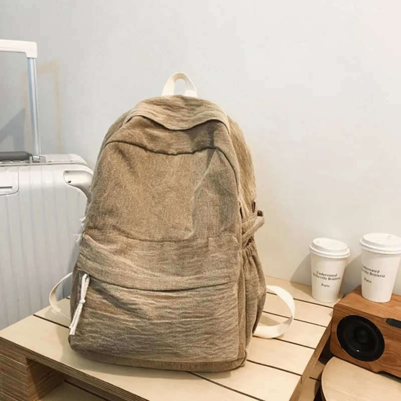 Women's Backpack 2024 New Solid Color Minimalist Nylon Material for Commuting, Large Capacity Fashionable Mochila