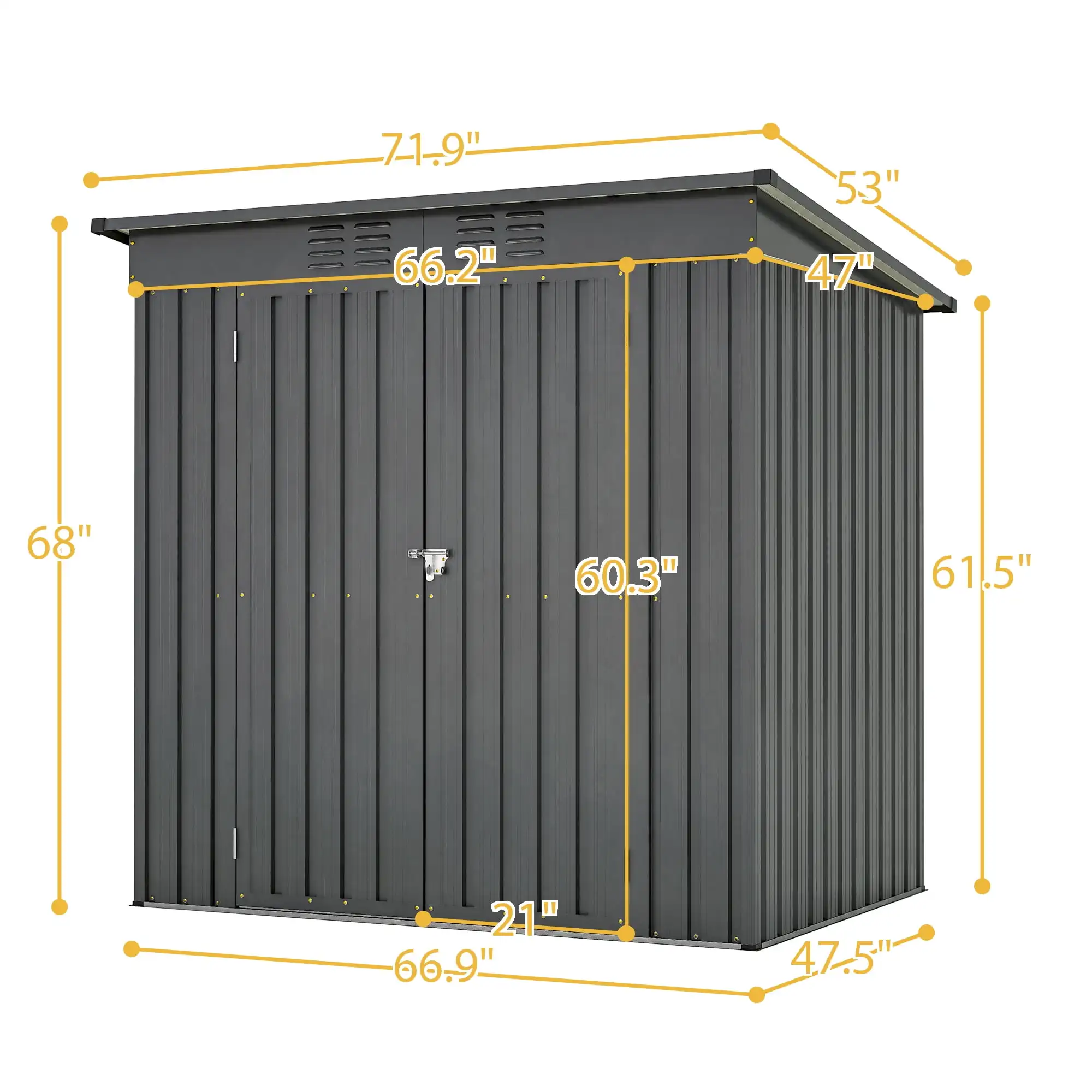 6 x 4 ft Outdoor Metal Storage Shed 6
