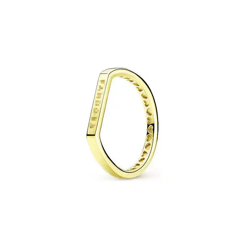 Pan S925 Anello In Argento Sterling Oro Sparkle Wish Heart Connected Ring Love Romantic Ring