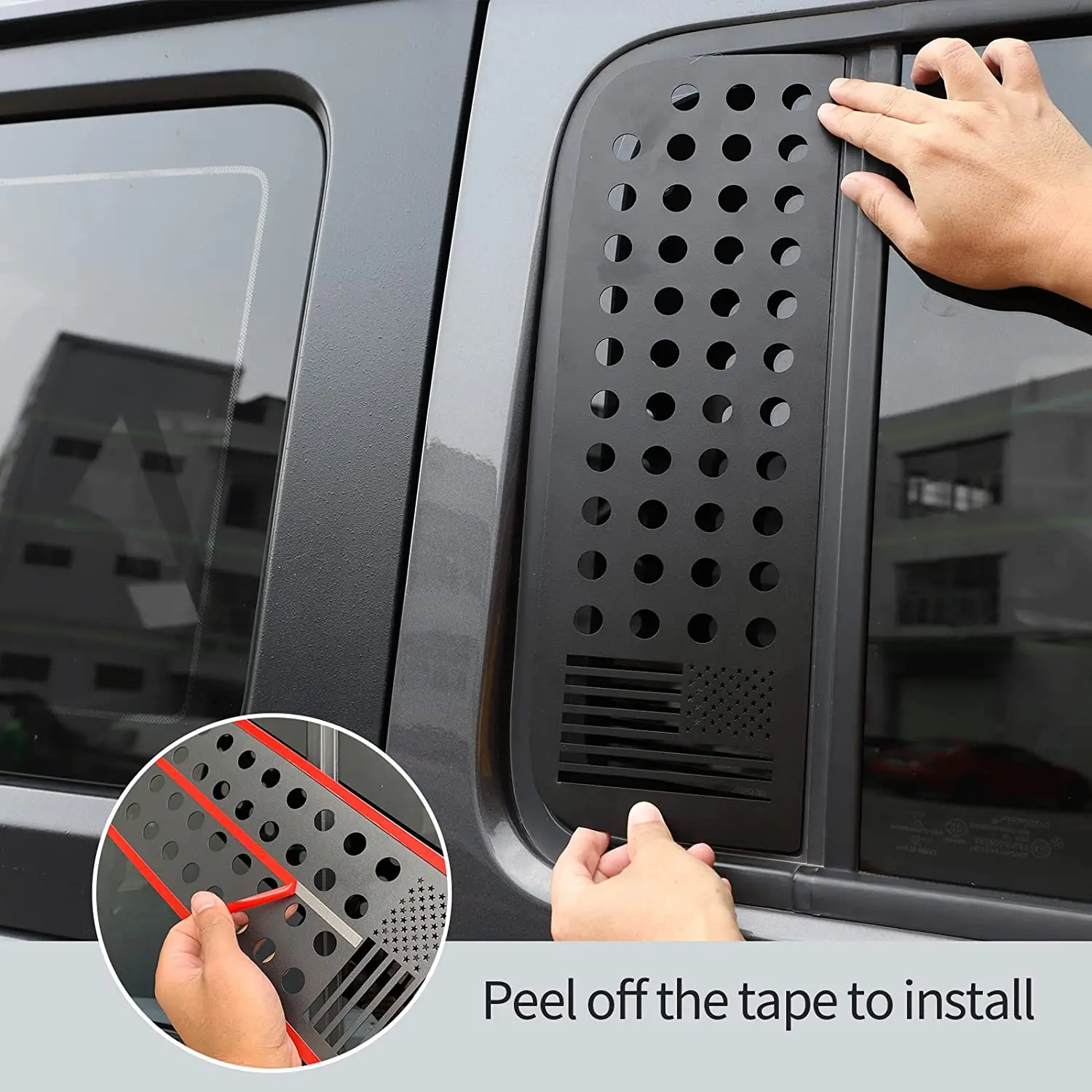 Car Rear Triangle Window Glass Panel Trim for Jeep Wrangler JK JL Unlimited Gladiator JT 2007-- 4-Door car rear window cover